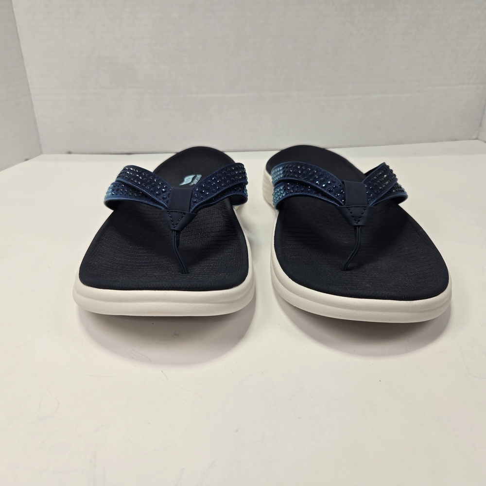 Skechers Women's Arch Fit Radiance Ombre Blue Rhinestone Sandals Size 7 Wide - Picture 5 of 12